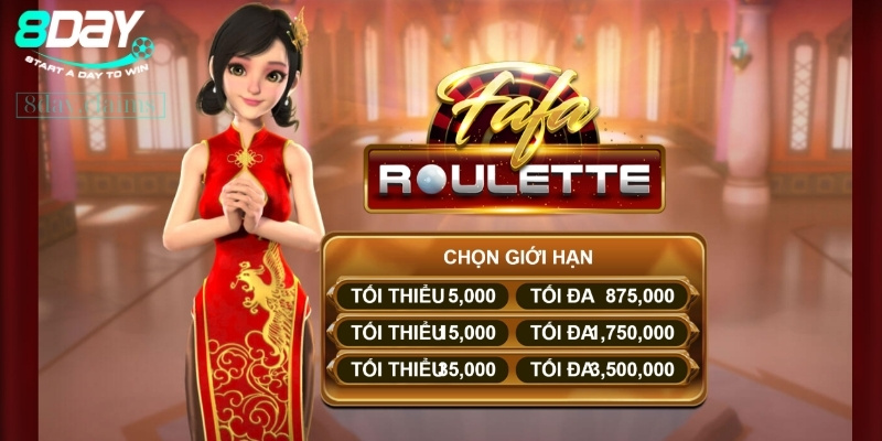 Các cửa Roulette 8Day và tỷ lệ vốn chi tiết