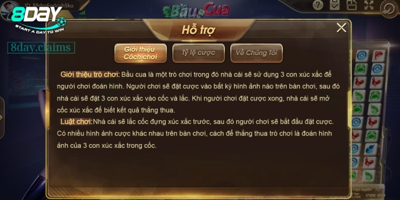 Quy tắc tham gia Bầu cua tại sân chơi